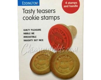 Eddington's Tasty Teaser Cookie Stamps Set "Guilty Pleasure" "Nibble Me" "Irresistible" & "Naughty But Nice"