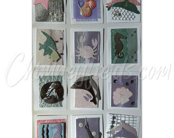 12 Quality Hand Crafted 3D Sea Life Themed Card Toppers