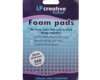 LP Creative 560 5mm Square 3mm Thick Double Sided Sticky Foam Pads