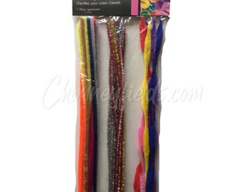 32 Piece Assorted 30cm Pipe Cleaners Chenilles Glitter Tinsel Wavy Straight