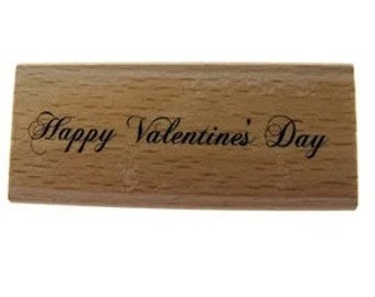 New Create And Craft "Happy Valentines Day" Wood Mounted Rubber Stamp