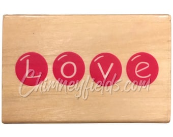 New & Used Docrafts "Love" Small Wood Mounted Rubber Stamps 25265