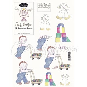 Jolly Nation A4 Folha de decupagem 3D cortada "Little Trolley Boy" com papel de fundo 45201