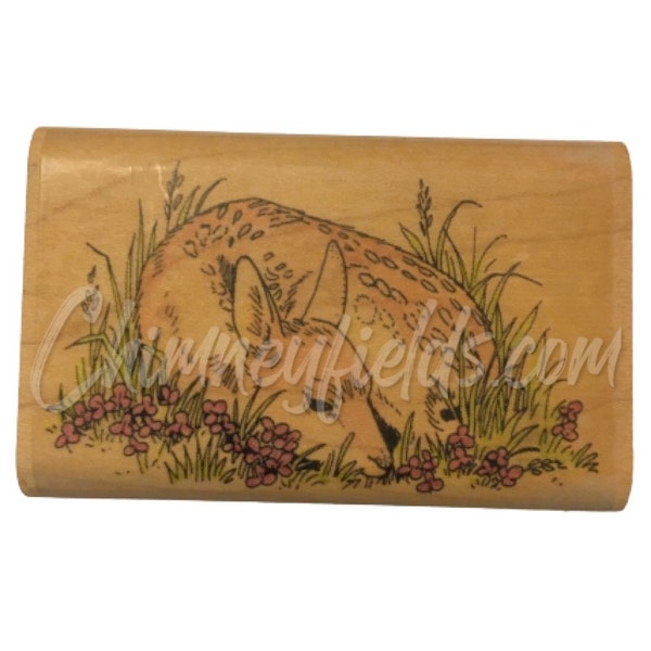 New Personal Impressions "Fawn" Wood Mounted Rubber Stamp 646M