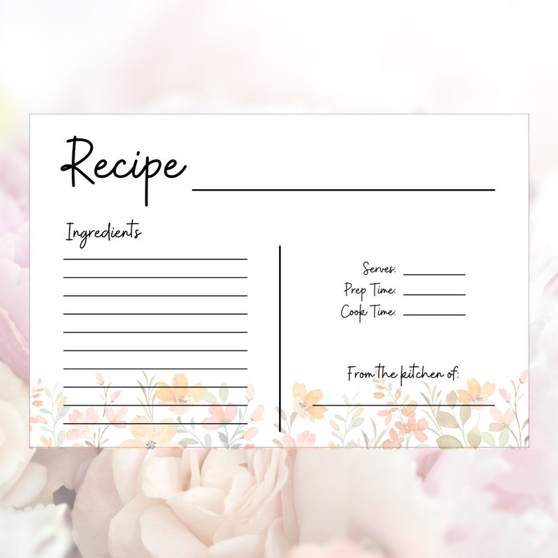 Printable Recipe Card 4x6 PDF - Il 794xN.4458021116 Ma45 