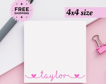 Feminine sticky notes with name, Custom stationery gifts, personalized sticky notes, cute home office gifts, gifts under 20 dollars