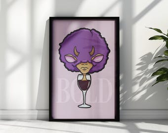 BOLD - Mujer en copa de vino tinto Descarga digital Arte