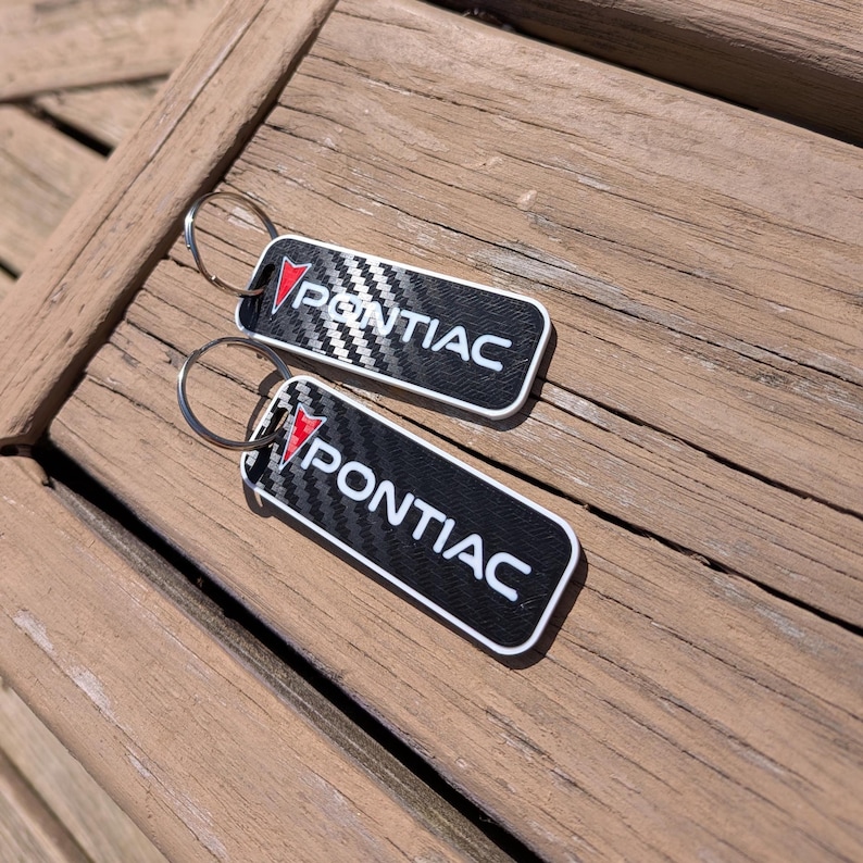 Keychains Cardon Pontiac Keychain Carbon Look (pair) - Etsy