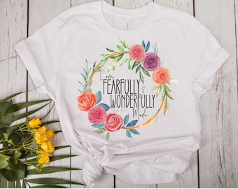 Fearfully and Wonderfully Made Christian PNG Christian Sublimation Christian Design Digital Design Bible Verse PNG