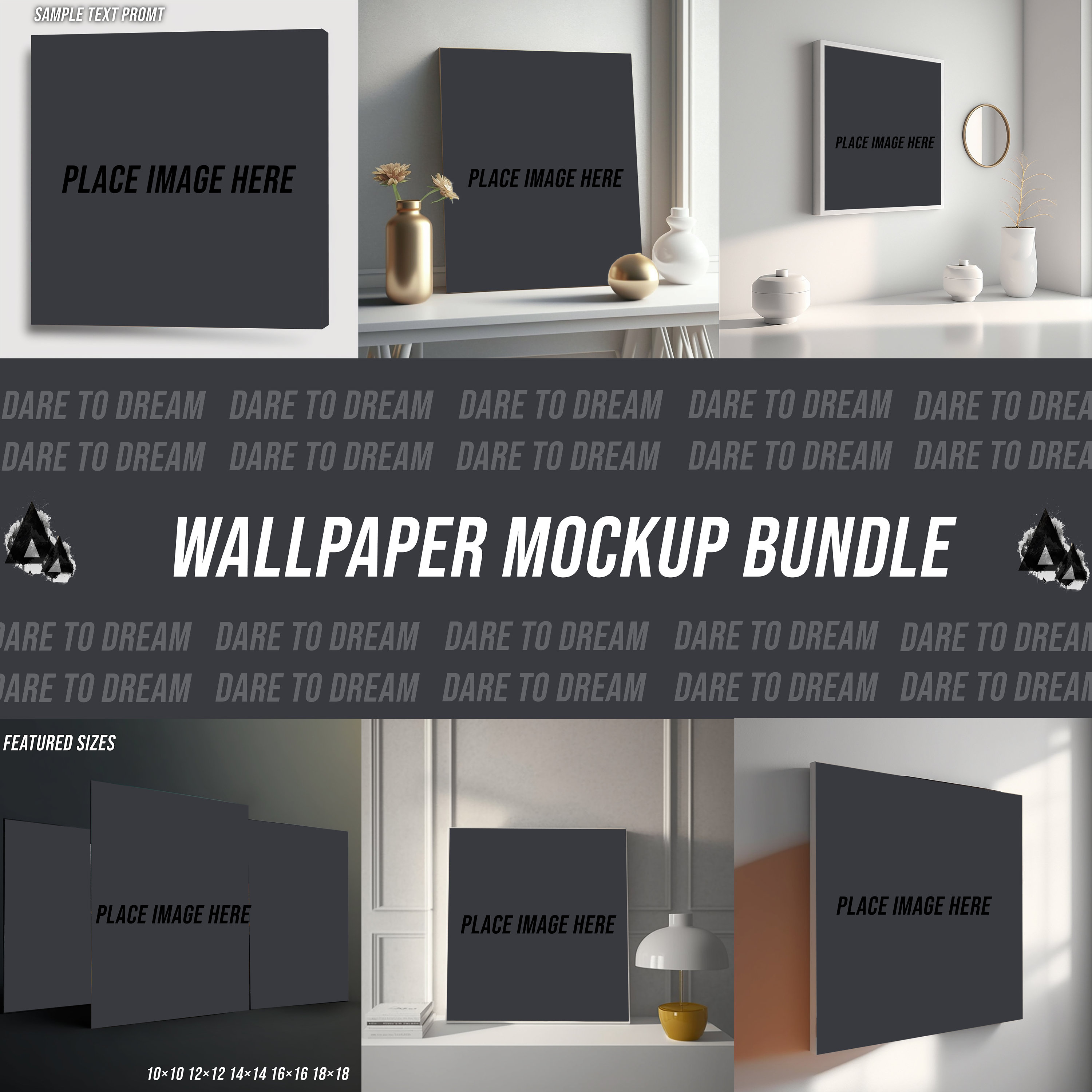 Wallpaper Template Wallpaper Mockup Bundle Mockup Bundles Poster Mockup