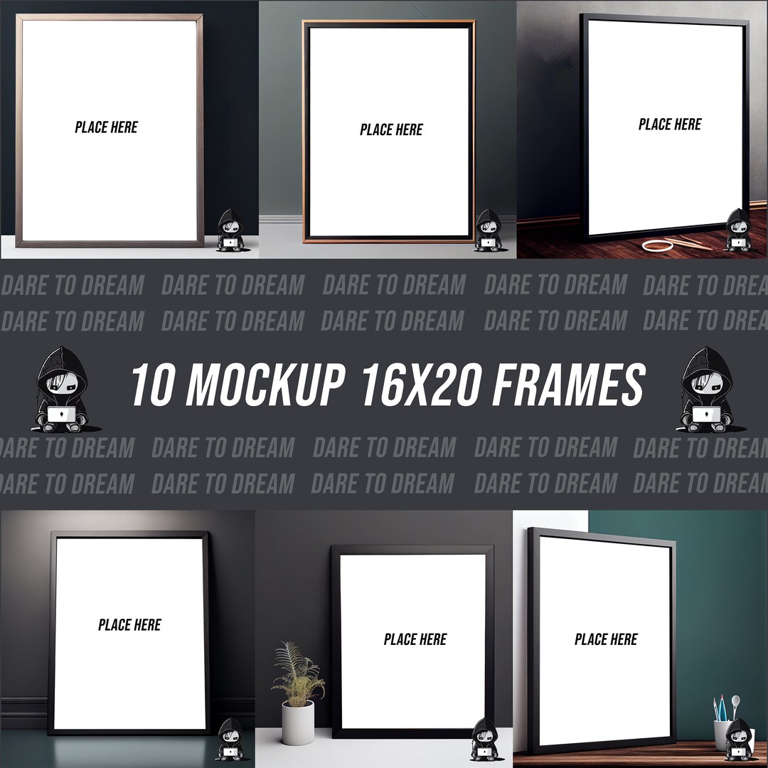 16x20 Frame Mockups 10 Frame Template Bundle Poster Frame Bundles Frame ...