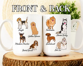 Coffee Mug - Different Dog Breeds Mug - Mug with Variety of Dog Breeds - Gift for Dog Lovers - Cute Dog Coffee Mug - Dog Gifts for Her