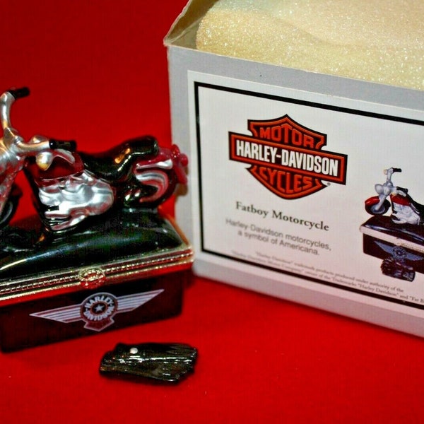 PHB COLLECTION Harley Davidson Sports Motorcycle Hinged Box trinket porcelain Midewest of Cannon Falls