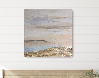 Abstract Landscape Art Print, Serene Coastal Painting