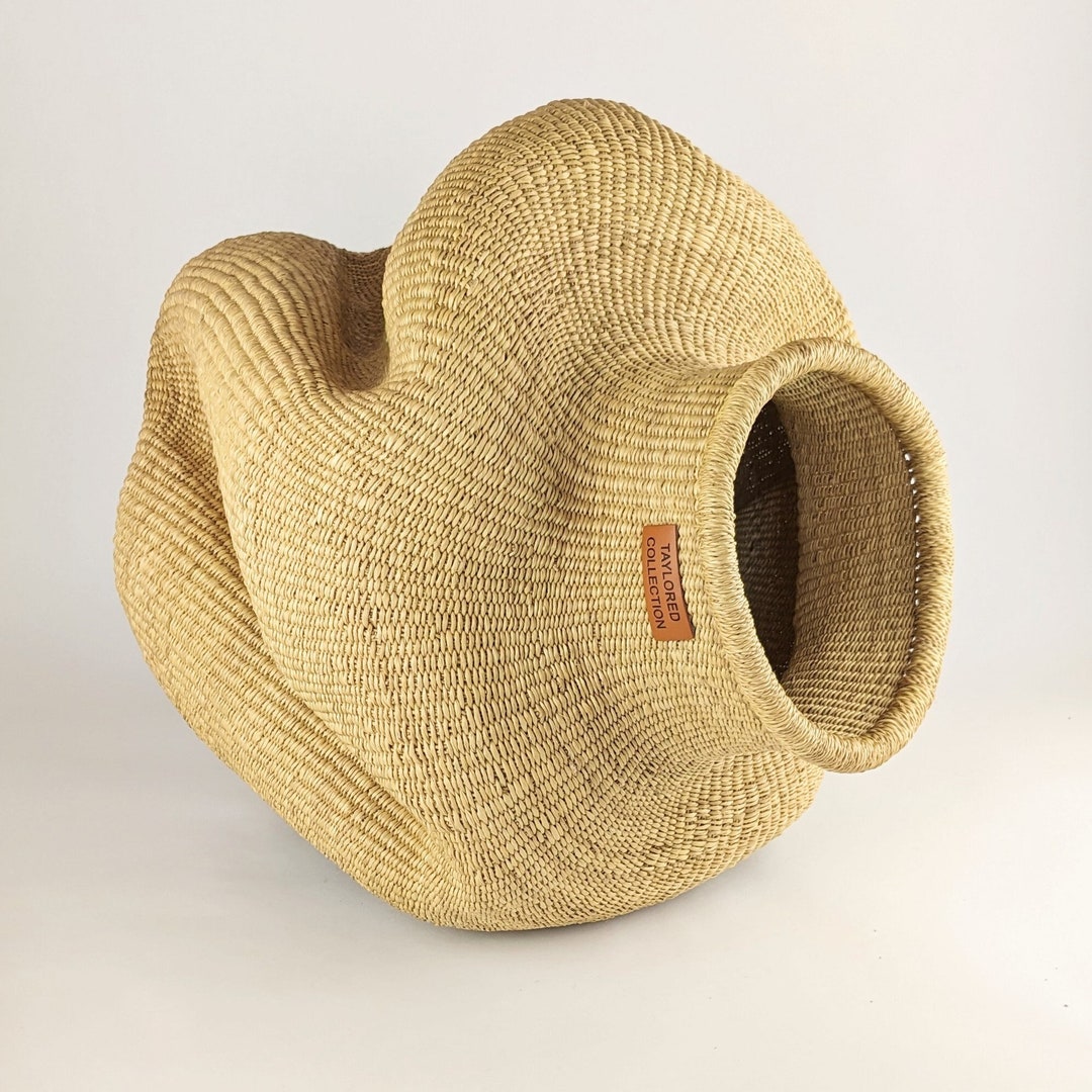 Large Artisan Vase Handwoven in Ghana natural Planter Etsy