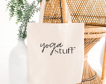 Yoga Stuff Cotton Tote | Yoga Class | Grab and Go | Affordable | Aesthetic | Calm and Simple