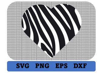 Zebra Skin Heart 2 Layer SVG Cut File