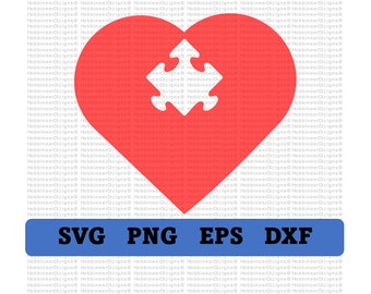 Puzzle Piece in Heart SVG cut file