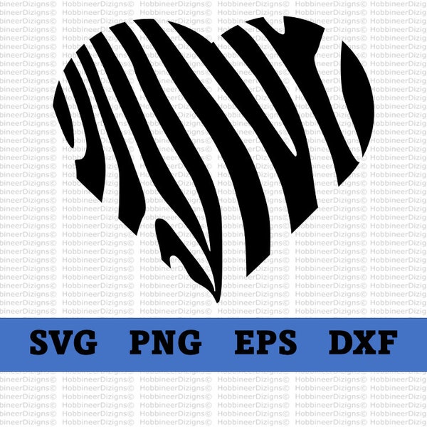 Zebra Skin Heart SVG Cut File