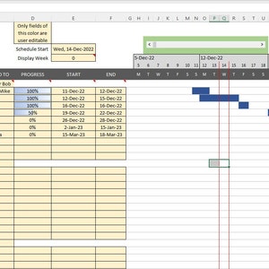 Project Management Gantt Chart in Excel
