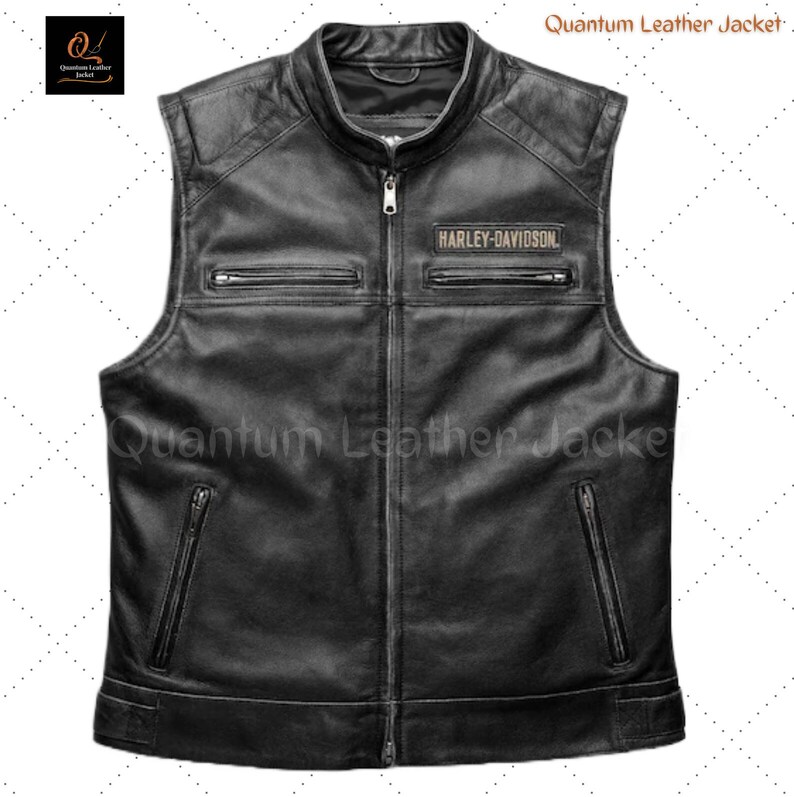 Harley Davidson Men's Motorcycle Vest Embroidered Etsy