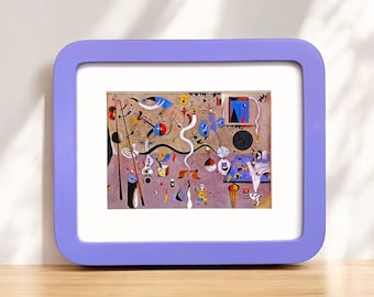 rounded corner wood picture frame hand carved in Los Angeles - painted pastel ultraviolet