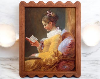 hand carved walnut picture frame "crown" wiggle style made in cherry or walnut