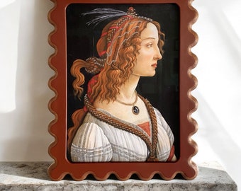 mahogany wood picture frame hand carved in Los Angeles antique vintage style