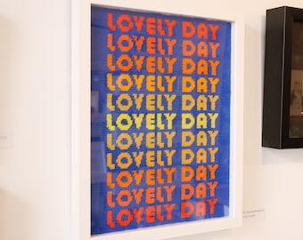 Original fibre art - lovely day -   needlepoint 70's embroidery