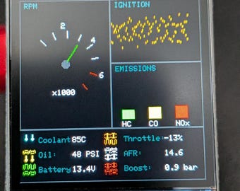 1.3" Display with custom Car Diagnostics animation