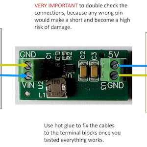 NO-SOLDER required Giga Meter booster (VIN from 2.4 to 5 and outputs 5V up to 1.5 A)