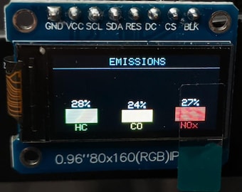 0.96" Display with custom Car Diagnostics animation