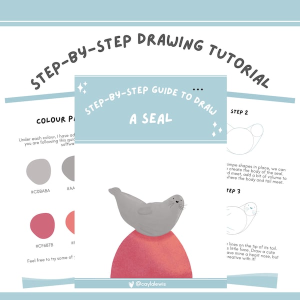 Step-By-Step Guide To Draw A Seal | Digital Step-By-Step Guide Beginner-friendly