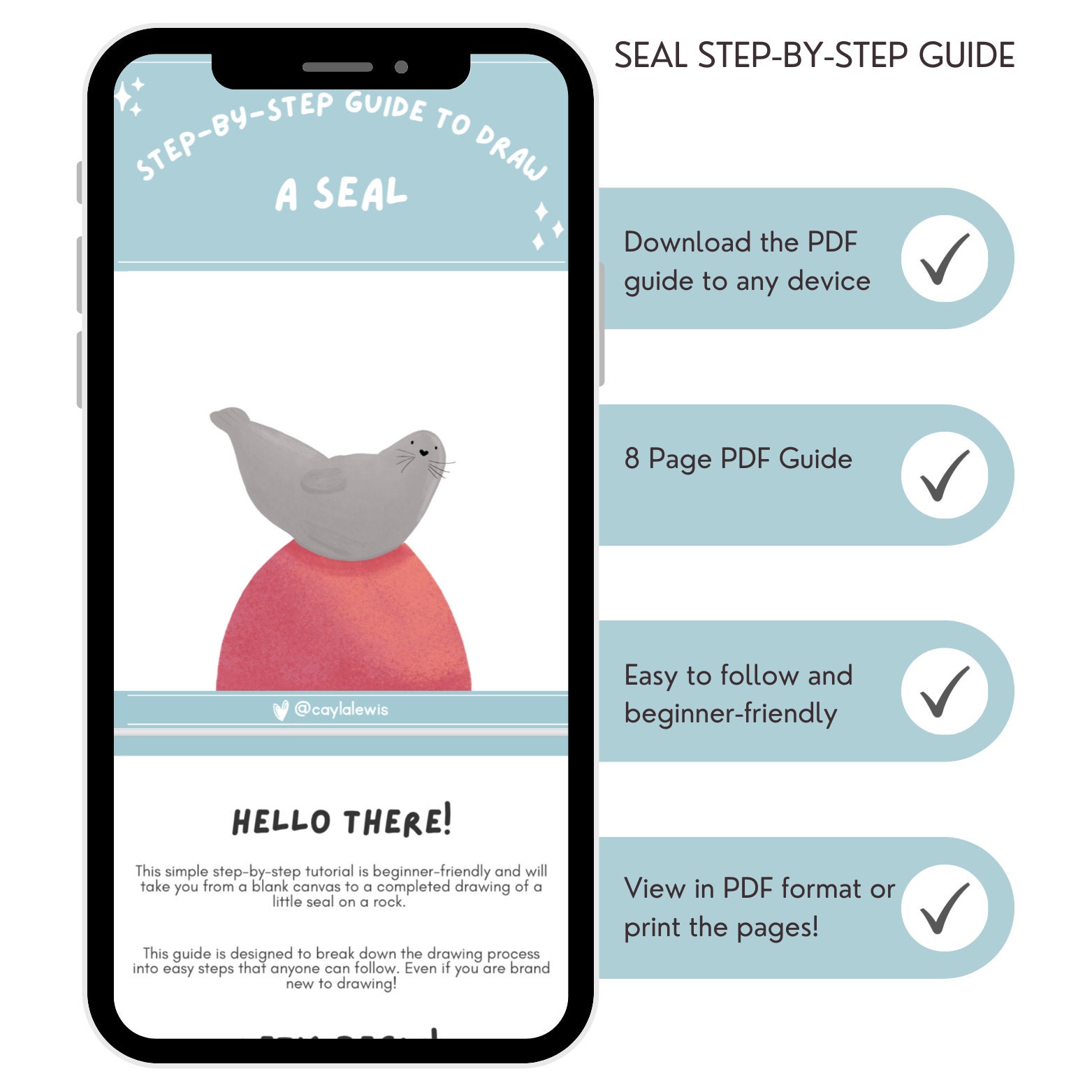Stepbystep Guide to Draw A Seal Digital Stepbystep Guide Beginner(02)