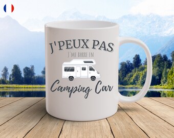 Campervan Humor Mug - &quot;I can&#39;t, I&#39;m leaving in a camper van&quot; - Ceramic mug - Colored handle - Van - Humorous quote