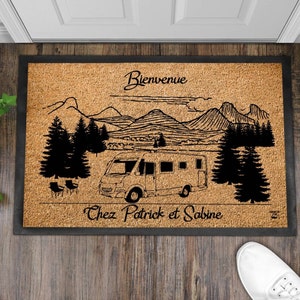 Personalized doormat: the best memories are made in a van. It&#39;s a van, caravan, campervan, or motorhome. 60x40cm or 50x35cm mat.
