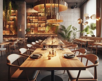 Table à manger / meubles de restaurant / table de restauration / table en bois massif / bois massif / table en bois véritable