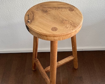 Holz Hocker / Beistelltisch / Pflanzenhocker / Handgefertigter Hocker / Hocker rund / Sitzhocker / Barhocker / Naturholz / Geschenkidee