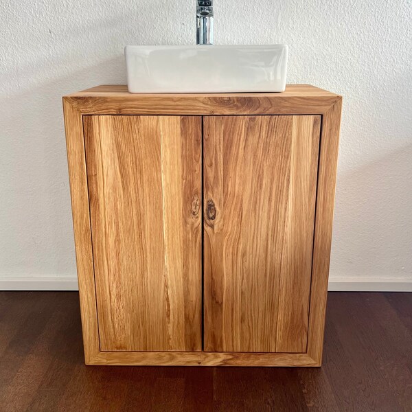 Rustic Solid Wood Bathroom Vanity Cabinet Sink - Handmade - Farmhouse Style - Handcrafted Wooden Sink Cabinet - Bathroom Organization