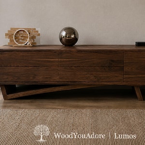 Lowboard "Lumos" / Sideboard / Console table / Solid wood table / Side table / Living room cabinet / Walnut furniture / TV console