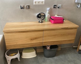 Rustic Solid Wood Bathroom Vanity Cabinet Sink - Handmade - Farmhouse Style - Handcrafted Wooden Sink Cabinet - Bathroom Organization