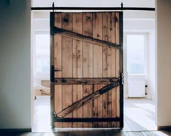 Sliding door, rustic door, barn door, wooden door, stable door, oak door including rollers & rail