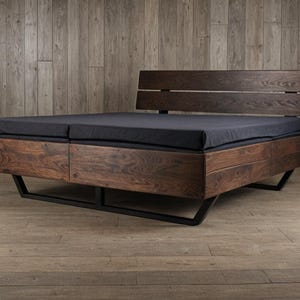 Solid wood bed / oak walnut bed / wooden bed / oak bed / real wood bed