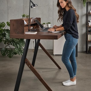 Solid Wood Home Office Desk, Standing Desk, 100% Custom & Adjustable Workstation Table, Ergonomic Desk