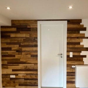 Paneles de pared de madera / Arte de pared de madera / Decoración de pared de madera / Decoración de sala de estar / Difusor de sonido de madera / Pared de madera rústica / Madera recuperada /