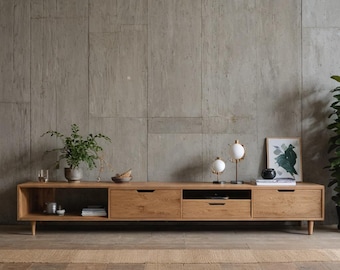 Walnut lowboard / sideboard / oak console table / TV unit / living room cabinet / solid wood console table