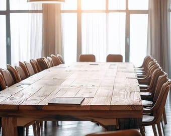 Stół konferencyjny / Stół z litego drewna / Stół biurowy / Drewno lite / Stół z prawdziwego drewna