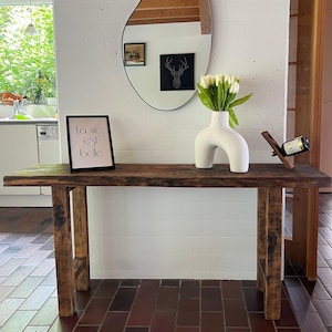 Reclaimed Wood Foyer Table, Narrow Console Entry Table, Sofa Console Front Entrance, Rustic Counter Table Long Bar Height Table-CUSTOMIZABLE
