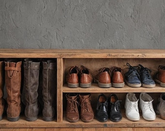 Shoe rack bench, solid oak shoe bench, shoe rack with seat, shoe bench, shoe rack