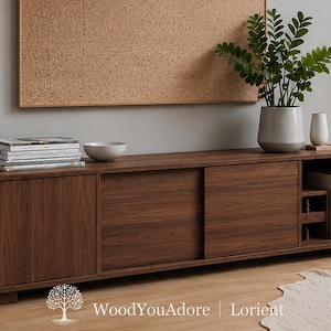 Oak lowboard "Lorient" / Sideboard / Walnut console table / TV furniture / Living room cabinet / Solid wood console table